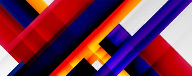 Gölge çizgileri, modern formlar, dikdörtgenler, kareler ve akışkan eğimlere sahip geometrik soyut arkaplanlar. Parlak renkli çizgiler serin arkaplanlar