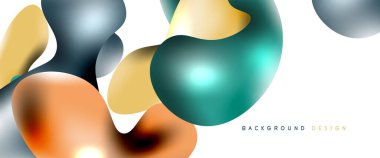 Kabarcıklar soyut arkaplan. Beyaz vektör şablonunda sıvı sıçramaları