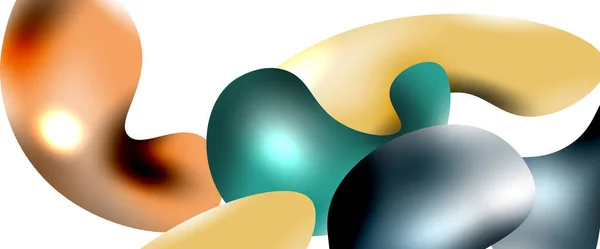 Bubblor abstrakt bakgrund. Flytande stänk på vit vektor mall — Stock vektor