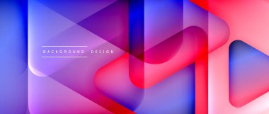 Üçgen geometrik soyut arkaplanı şekillendirir. Üç boyutlu gölge efektleri ve sıvı eğimleri. Metin mesajınız için modern üstüste bindirme formları duvar kağıdı