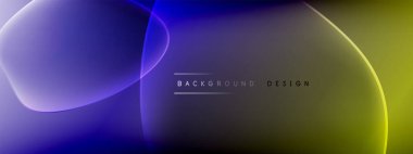 Vektör soyut arkaplan - sıvı kabarcıklar, gölgeler ve ışık efektleri ile sıvı gradyan şekiller. Metin için parlak tasarım şablonu