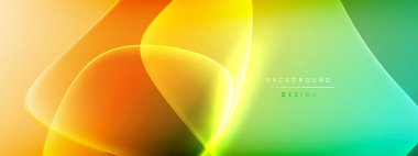 Vektör soyut arkaplan - sıvı kabarcıklar, gölgeler ve ışık efektleri ile sıvı gradyan şekiller. Metin için parlak tasarım şablonu