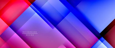 Kare şekiller bileşimi, akışkan geometrik soyut arkaplan. 3B gölge efektleri, modern tasarım şablonu