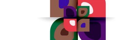 Soyut yuvarlak şekiller ve gölge efektleri tekrarlanan vektör modern geometrik arkaplan kümesi