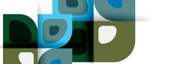 Soyut yuvarlak şekiller ve gölge efektleri tekrarlanan vektör modern geometrik arkaplan kümesi