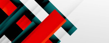 Gölge çizgileri, modern formlar, dikdörtgenler, kareler ve akışkan eğimlere sahip geometrik soyut arkaplanlar. Parlak renkli çizgiler serin arkaplanlar