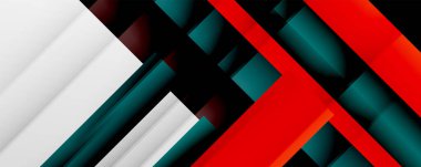 Gölge çizgileri, modern formlar, dikdörtgenler, kareler ve akışkan eğimlere sahip geometrik soyut arkaplanlar. Parlak renkli çizgiler serin arkaplanlar