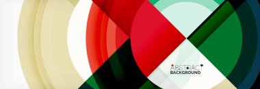 Yuvarlak şekiller, üçgenler ve daireler. Modern soyut arkaplan