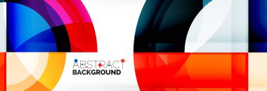 Yuvarlak şekiller, üçgenler ve daireler. Modern soyut arkaplan