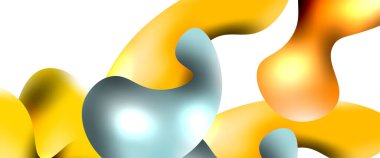 Kabarcıklar soyut arkaplan. Beyaz vektör şablonunda sıvı sıçramaları