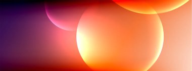 Vektör soyut arka plan sıvı baloncuk daireleri, gölgeler ve ışık efektleri ile sıvı gradyan. Metin için parlak tasarım şablonları