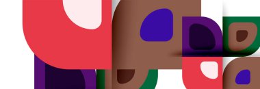 Soyut yuvarlak şekiller ve gölge efektleri tekrarlanan vektör modern geometrik arkaplan kümesi