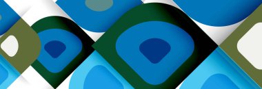 Soyut yuvarlak şekiller ve gölge efektleri tekrarlanan vektör modern geometrik arkaplan kümesi