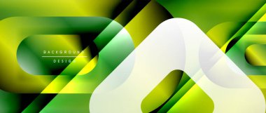 Çizgiler ve modern formlarla vektör geometrik arkaplan. Soyut yuvarlak şekiller, gölge ve ışık efektleri ile akışkan eğimli