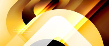 Çizgiler ve modern formlarla vektör geometrik arkaplan. Soyut yuvarlak şekiller, gölge ve ışık efektleri ile akışkan eğimli