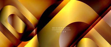 Çizgiler ve modern formlarla vektör geometrik arkaplan. Soyut yuvarlak şekiller, gölge ve ışık efektleri ile akışkan eğimli