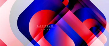 Çizgiler ve modern formlarla vektör geometrik arkaplan. Soyut yuvarlak şekiller, gölge ve ışık efektleri ile akışkan eğimli