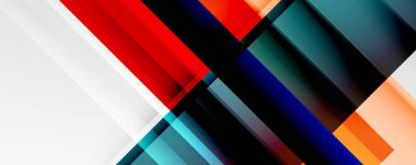 Gölge çizgileri, modern formlar, dikdörtgenler, kareler ve akışkan eğimlere sahip geometrik soyut arkaplanlar. Parlak renkli çizgiler serin arkaplanlar