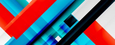 Gölge çizgileri, modern formlar, dikdörtgenler, kareler ve akışkan eğimlere sahip geometrik soyut arkaplanlar. Parlak renkli çizgiler serin arkaplanlar