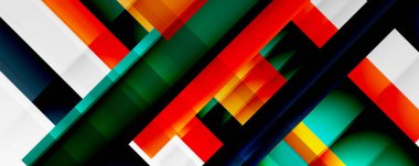 Gölge çizgileri, modern formlar, dikdörtgenler, kareler ve akışkan eğimlere sahip geometrik soyut arkaplanlar. Parlak renkli çizgiler serin arkaplanlar