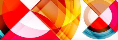 Yuvarlak şekiller, üçgenler ve daireler. Modern soyut arkaplan