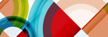 Yuvarlak şekiller, üçgenler ve daireler. Modern soyut arkaplan