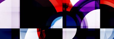 Yuvarlak şekiller, üçgenler ve daireler. Modern soyut arkaplan