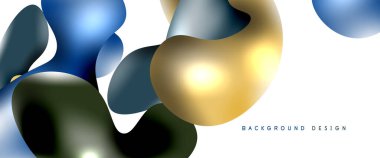 Kabarcıklar soyut arkaplan. Beyaz vektör şablonunda sıvı sıçramaları