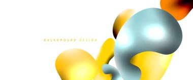 Kabarcıklar soyut arkaplan. Beyaz vektör şablonunda sıvı sıçramaları