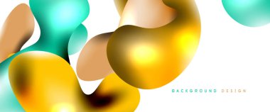 Kabarcıklar soyut arkaplan. Beyaz vektör şablonunda sıvı sıçramaları