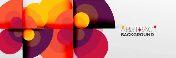 Cercles de couleurs vives, formes rondes abstraites et composition triangulaire avec effets d'ombre. Modèle de conception géométrique moderne vectoriel — Image vectorielle