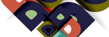 Soyut yuvarlak şekiller ve gölge efektleri tekrarlanan vektör modern geometrik arkaplan kümesi