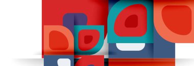 Soyut yuvarlak şekiller ve gölge efektleri tekrarlanan vektör modern geometrik arkaplan kümesi