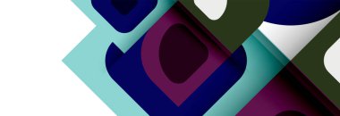 Soyut yuvarlak şekiller ve gölge efektleri tekrarlanan vektör modern geometrik arkaplan kümesi