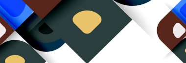 Soyut yuvarlak şekiller ve gölge efektleri tekrarlanan vektör modern geometrik arkaplan kümesi