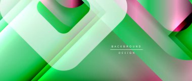 Çizgiler ve modern formlarla vektör geometrik arkaplan. Soyut yuvarlak şekiller, gölge ve ışık efektleri ile akışkan eğimli