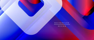 Çizgiler ve modern formlarla vektör geometrik arkaplan. Soyut yuvarlak şekiller, gölge ve ışık efektleri ile akışkan eğimli