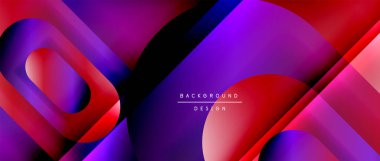 Çizgiler ve modern formlarla vektör geometrik arkaplan. Soyut yuvarlak şekiller, gölge ve ışık efektleri ile akışkan eğimli