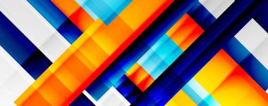 Gölge çizgileri, modern formlar, dikdörtgenler, kareler ve akışkan eğimlere sahip geometrik soyut arkaplanlar. Parlak renkli çizgiler serin arkaplanlar