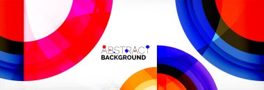 Yuvarlak şekiller, üçgenler ve daireler. Modern soyut arkaplan