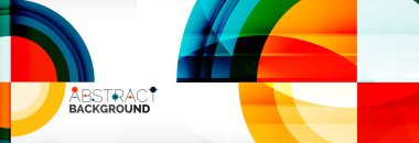 Yuvarlak şekiller, üçgenler ve daireler. Modern soyut arkaplan