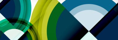 Yuvarlak şekiller, üçgenler ve daireler. Modern soyut arkaplan