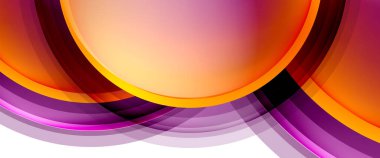 Çemberler ve baloncuklar soyut arka plan. Web pankartı, uygulama veya poster için sıvı yuvarlak şekiller