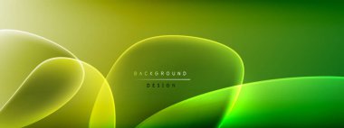 Vektör soyut arkaplan - sıvı kabarcıklar, gölgeler ve ışık efektleri ile sıvı gradyan şekiller. Metin için parlak tasarım şablonu