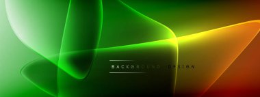 Vektör soyut arkaplan - sıvı kabarcıklar, gölgeler ve ışık efektleri ile sıvı gradyan şekiller. Metin için parlak tasarım şablonu