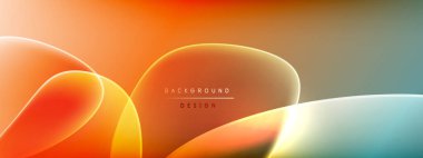 Vektör soyut arkaplan - sıvı kabarcıklar, gölgeler ve ışık efektleri ile sıvı gradyan şekiller. Metin için parlak tasarım şablonu