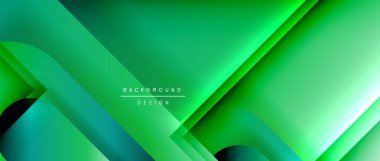 Çizgiler ve modern formlarla vektör geometrik arkaplan. Soyut yuvarlak şekiller, gölge ve ışık efektleri ile akışkan eğimli