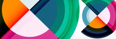 Yuvarlak şekiller, üçgenler ve daireler. Modern soyut arkaplan