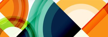 Yuvarlak şekiller, üçgenler ve daireler. Modern soyut arkaplan