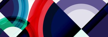 Yuvarlak şekiller, üçgenler ve daireler. Modern soyut arkaplan